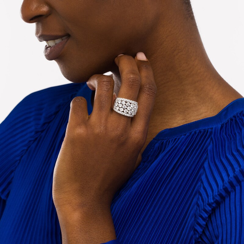 Main Image 2 of 4 CT. T.W. Certified Lab-Grown Diamond Multi-Row Ring in 14K White Gold (F/SI2)