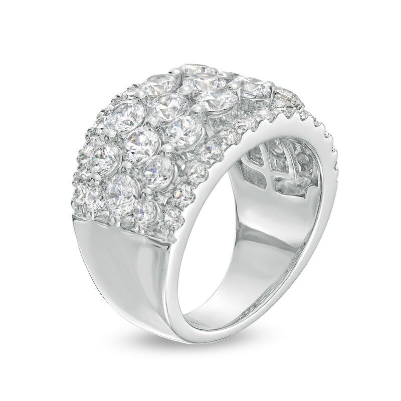 Main Image 3 of 4 CT. T.W. Certified Lab-Grown Diamond Multi-Row Ring in 14K White Gold (F/SI2)