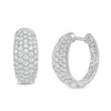 Thumbnail Image 1 of 2 CT. T.W. Certified Lab-Grown Multi-Diamond Hoop Earrings in 14K White Gold (F/SI2)