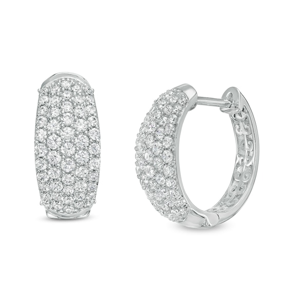 2 CT. T.w. Certified Lab-Grown Multi-Diamond Hoop Earrings in 14K White Gold (F/Si2)