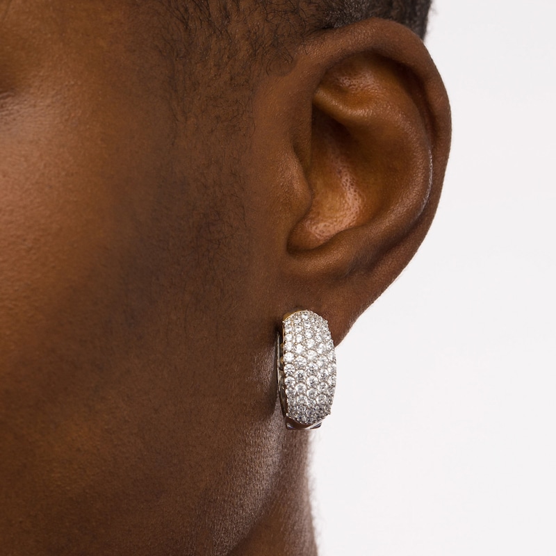 Main Image 2 of 2 CT. T.W. Certified Lab-Grown Multi-Diamond Hoop Earrings in 14K White Gold (F/SI2)