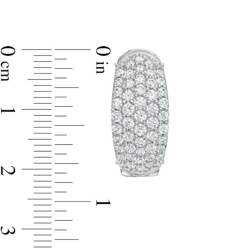 Main Image 3 of 2 CT. T.W. Certified Lab-Grown Multi-Diamond Hoop Earrings in 14K White Gold (F/SI2)
