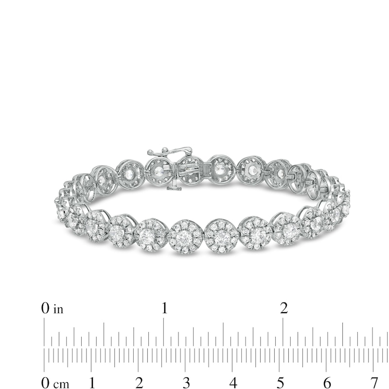Main Image 4 of 7 CT. T.W. Certified Lab-Grown Multi-Diamond Bracelet in 14K White Gold (F/SI2) – 7.25"