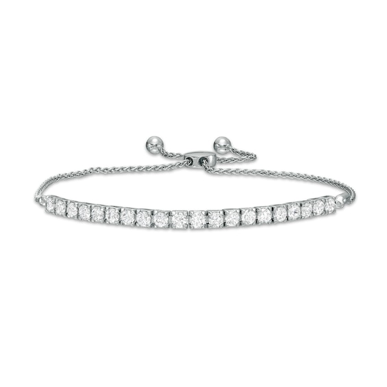 2 CT. T.w. Certified Lab-Grown Diamond Bar Bolo Bracelet in 14K White Gold (F/Si2) â 9.5"