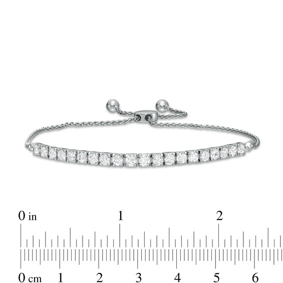 2 CT. T.w. Certified Lab-Grown Diamond Bar Bolo Bracelet in 14K White Gold (F/Si2) â 9.5"