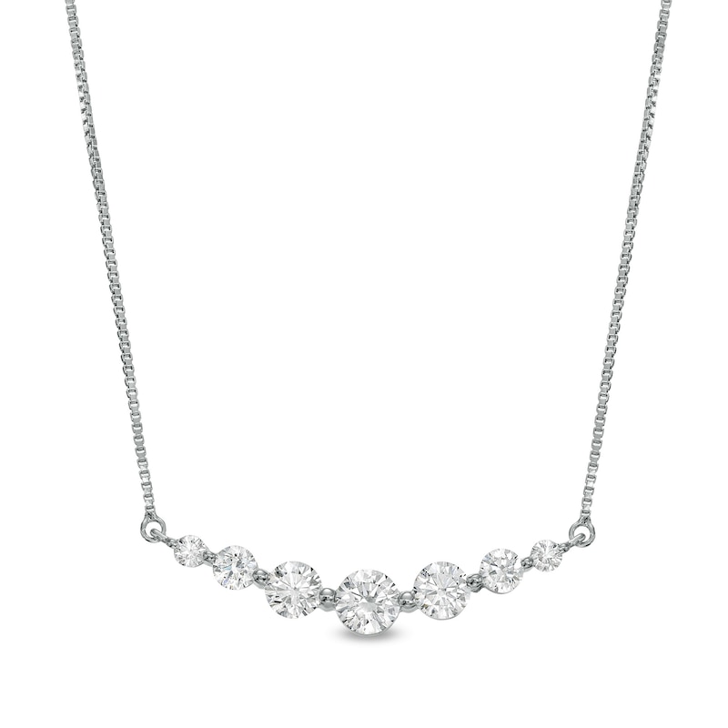 1 CT. T.W. Certified Lab-Created Diamond Graduated Necklace in 14K ...