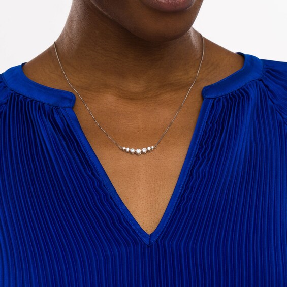 1 CT. T.w. Certified Lab-Grown Diamond Graduated Necklace in 14K White Gold (F/Si2)