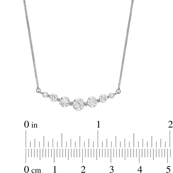 1 CT. T.w. Certified Lab-Grown Diamond Graduated Necklace in 14K White Gold (F/Si2)