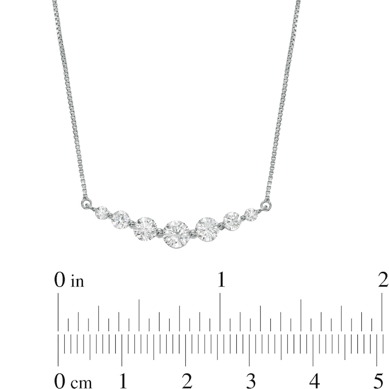 1 CT. T.W. Certified Lab-Created Diamond Graduated Necklace in 14K White Gold (F/SI2)