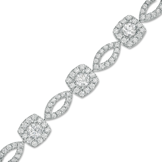 5 CT. T.w. Certified Lab-Created Diamond Art Deco Bracelet in 14K White Gold (F/Si2) â 7.25"