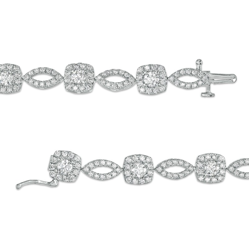 5 CT. T.W. Certified Lab-Created Diamond Art Deco Bracelet in 14K White Gold (F/SI2) – 7.25"