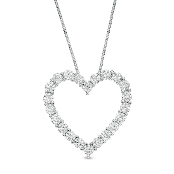 2 CT. T.w. Certified Lab-Grown Diamond Heart Necklace in 14K White Gold (F/Si2)