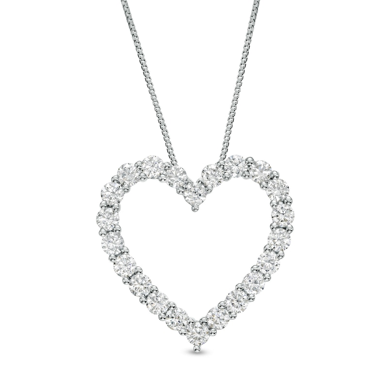 Main Image 1 of 2 CT. T.W. Certified Lab-Created Diamond Heart Necklace in 14K White Gold (F/SI2)