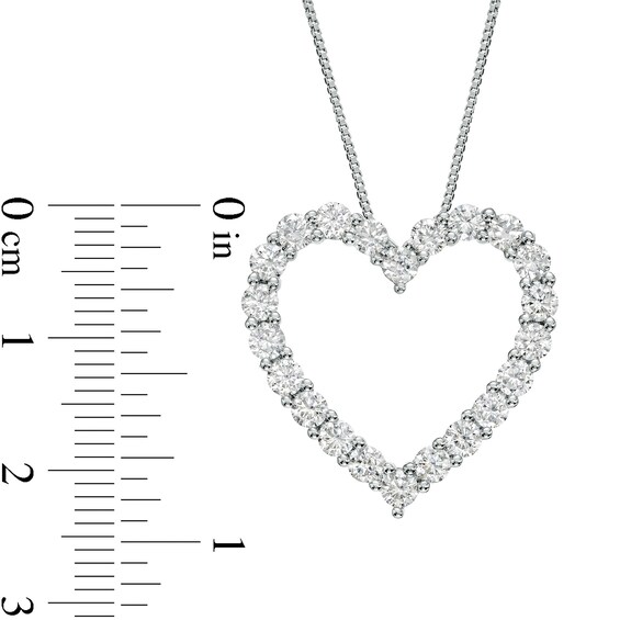 2 CT. T.w. Certified Lab-Grown Diamond Heart Necklace in 14K White Gold (F/Si2)