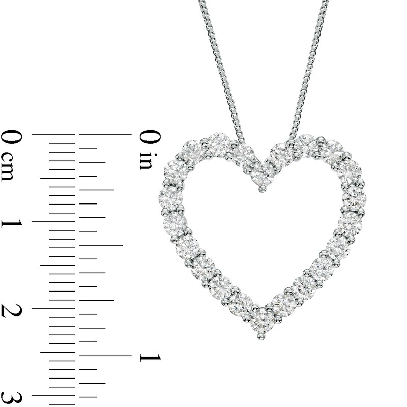 Main Image 4 of 2 CT. T.W. Certified Lab-Created Diamond Heart Necklace in 14K White Gold (F/SI2)