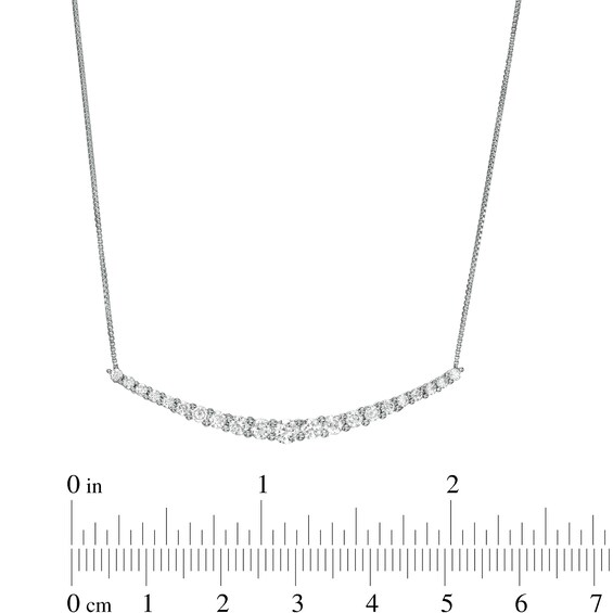 1 CT. T.w. Certified Lab-Grown Diamond Graduated Curved Necklace in 14K White Gold (F/Si2)