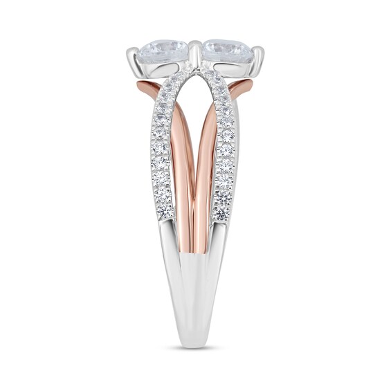 1-1/3 CT. T.w. Diamond Crossover Split Shank Engagement Ring in 14K Two-Tone Gold