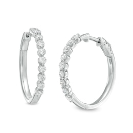 2 CT. T.W. Lab-Grown Diamond Hoop Earrings in 14K White Gold (F/SI2)