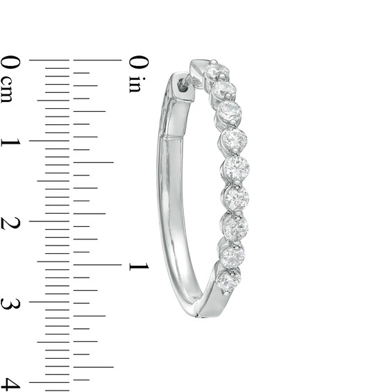 2 CT. T.w. Lab-Grown Diamond Hoop Earrings in 14K White Gold (F/Si2)