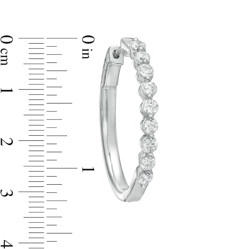 Main Image 3 of 2 CT. T.W. Certified Lab-Grown Diamond Hoop Earrings in 14K White Gold (F/SI2)