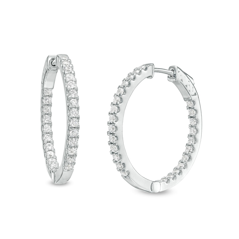 Main Image 1 of 2 CT. T.W. Certified Lab-Grown Diamond Inside-Out Hoop Earrings in 14K White Gold (F/SI2)