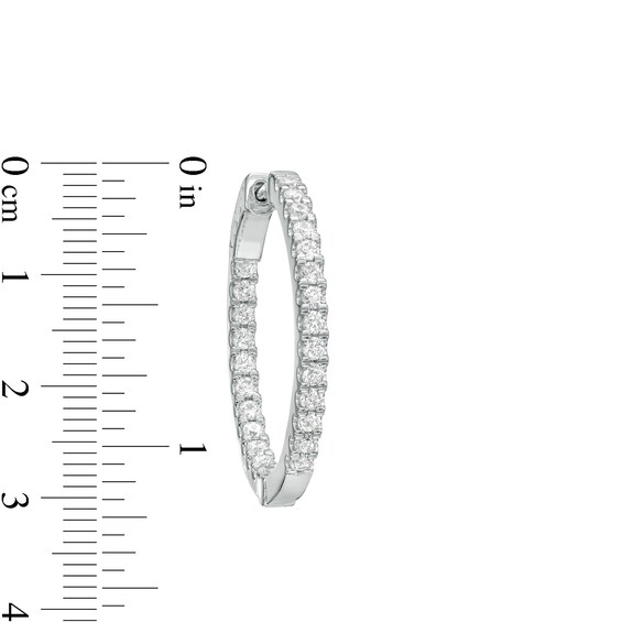 CT. T.w. Certified Lab-Grown Diamond Inside-Out Hoop Earrings in 14K White Gold (F/Si2