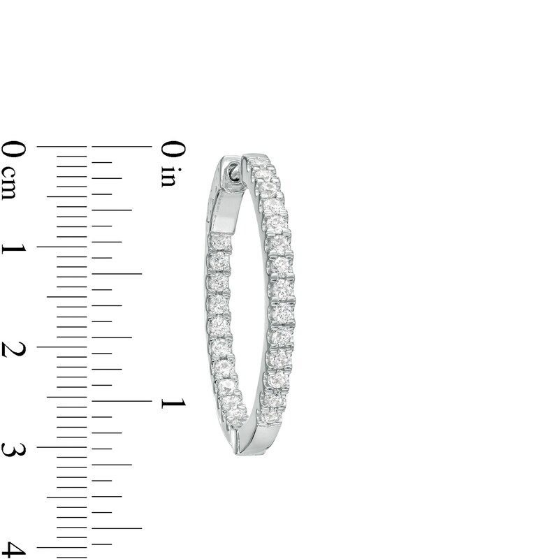 Main Image 3 of 2 CT. T.W. Certified Lab-Grown Diamond Inside-Out Hoop Earrings in 14K White Gold (F/SI2)