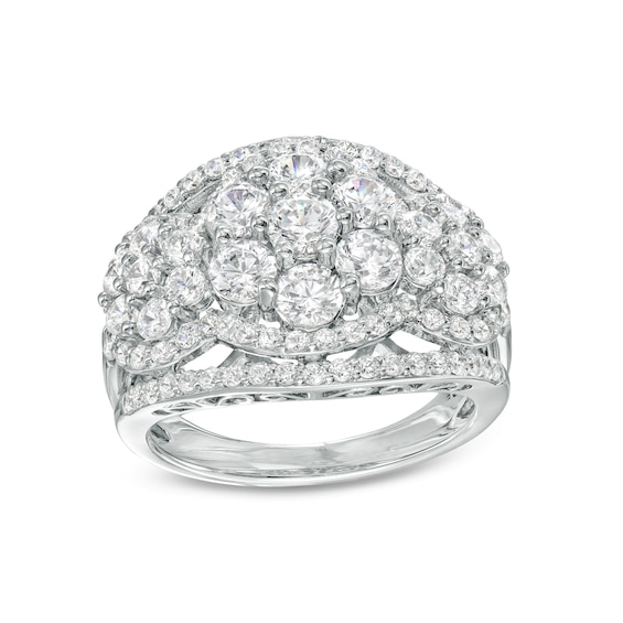 3 CT. T.w. Certified Lab-Grown Multi-Diamond Ring in 14K White Gold (F/Si2)