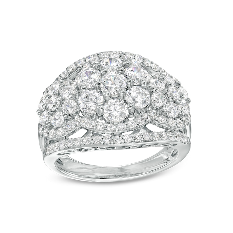 Main Image 1 of 3 CT. T.W. Certified Lab-Grown Multi-Diamond Ring in 14K White Gold (F/SI2)