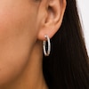 Thumbnail Image 2 of 1 CT. T.W. Lab-Grown Diamond Inside-Out Hoop Earrings in 14K White Gold (F/SI2)