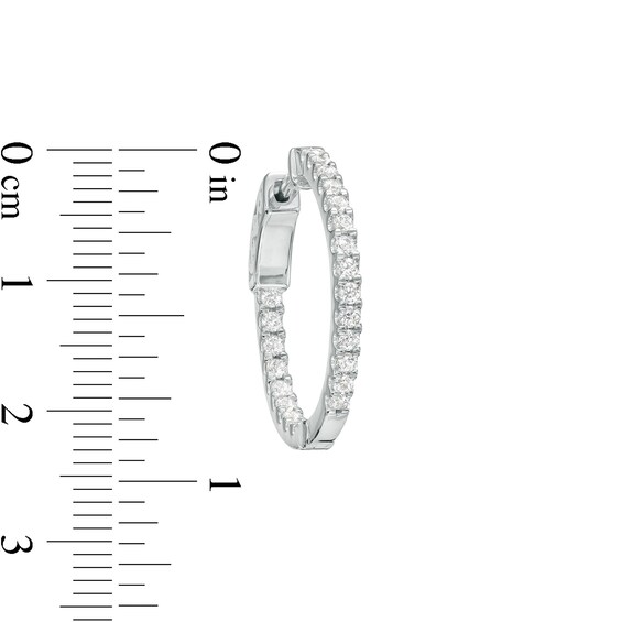 1 CT. T.w. Certified Lab-Grown Diamond Inside-Out Hoop Earrings in 14K White Gold (F/Si2)