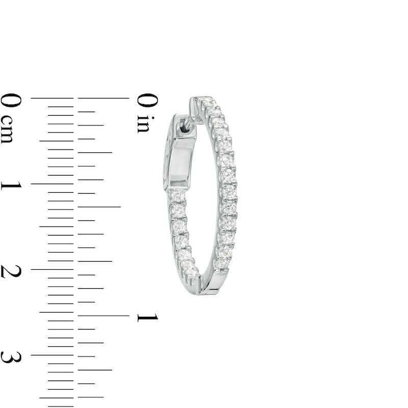 Main Image 3 of 1 CT. T.W. Lab-Grown Diamond Inside-Out Hoop Earrings in 14K White Gold (F/SI2)