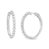 Thumbnail Image 1 of 3 CT. T.W. Certified Lab-Grown Diamond Hoop Earrings in 14K White Gold (F/SI2)
