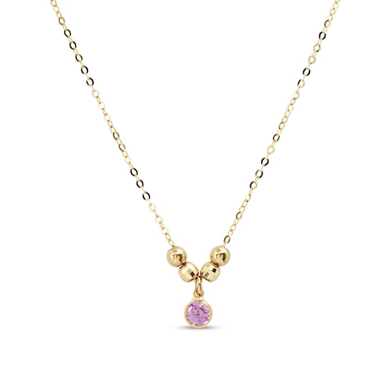Elliot Young Pink Sapphire Five Bead Necklace in 14K Gold