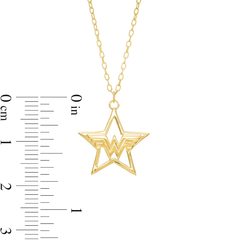 Main Image 2 of Wonder Woman™ Collection Star with Logo Necklace in 10K Gold