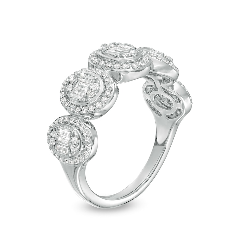 Main Image 2 of Marilyn Monroe™ Collection 5/8 CT. T.W. Oval-Shaped Multi-Diamond Frame Ring in 10K White Gold