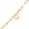 Thumbnail Image 1 of Wonder Woman™ Collection Logo Paper Clip Link Bracelet in 10K Gold – 7.5"