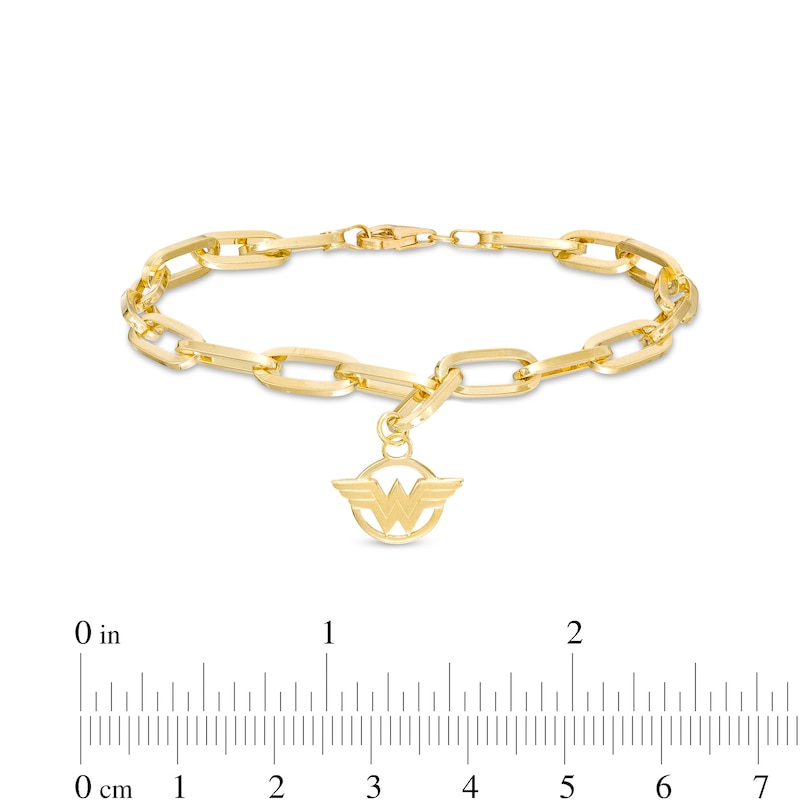 Main Image 3 of Wonder Woman™ Collection Logo Paper Clip Link Bracelet in 10K Gold – 7.5"
