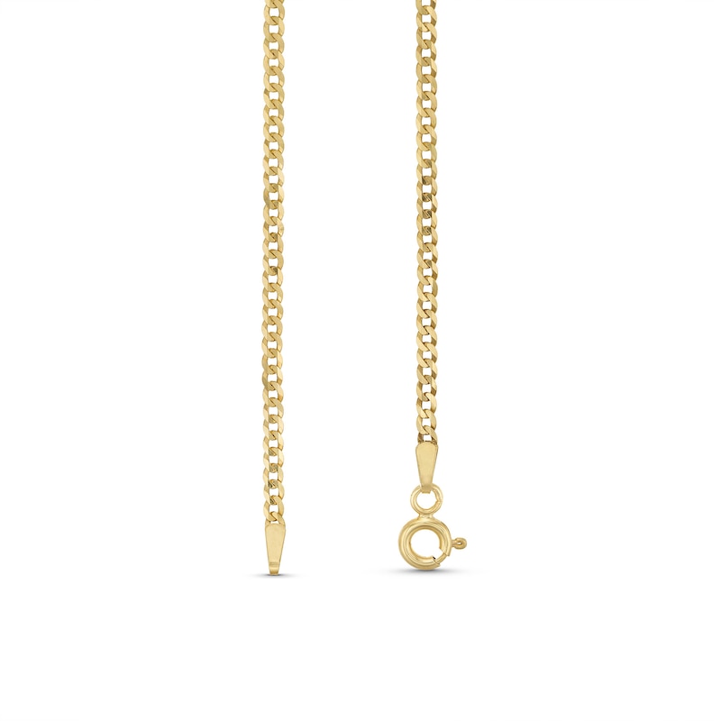 Main Image 3 of 2.0mm Curb Chain Necklace in Solid 14K Gold - 16"