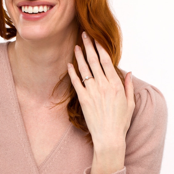 1/6 CT. T.w. Heart-Shaped Multi-Diamond Dainty Promise Ring in Sterling Silver