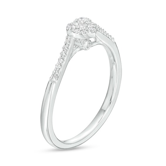 1/6 CT. T.w. Heart-Shaped Multi-Diamond Dainty Promise Ring in Sterling Silver