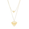 Thumbnail Image 1 of Wonder Woman™ Collection Heart with Logo and Mini Puff Heart Double Strand Necklace in 10K Gold - 21.5"