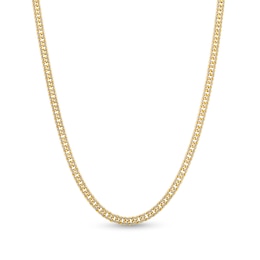 3.0mm Cuban Curb Chain Necklace in Hollow 10K Two-Tone Gold - 18"