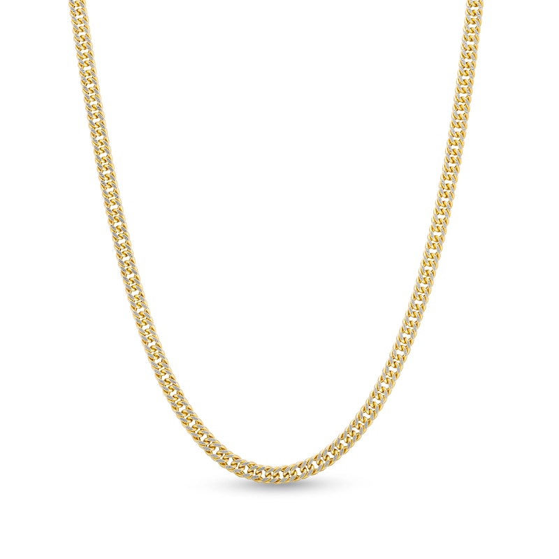 Main Image 1 of 3.0mm Cuban Curb Chain Necklace in Hollow 10K Two-Tone Gold - 18"