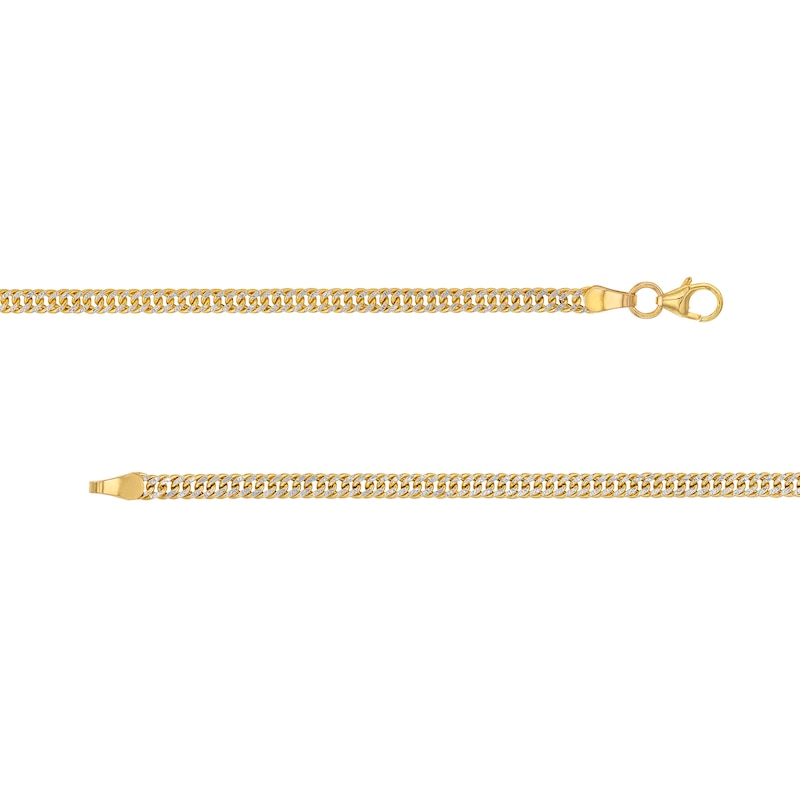 Main Image 3 of 3.0mm Cuban Curb Chain Necklace in Hollow 10K Two-Tone Gold - 18"