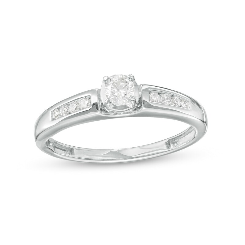 Main Image 1 of Cherished Promise Collection™ 1/4 CT. T.W. Diamond Promise Ring in 10K White Gold