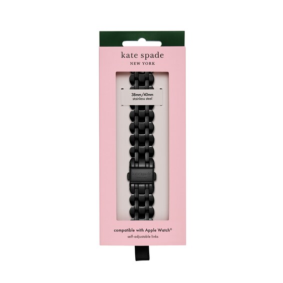 Ladies' Kate Spade Apple Straps Black IP Interchangeable Scallop Link Band Attachment (Model: Kss0066)