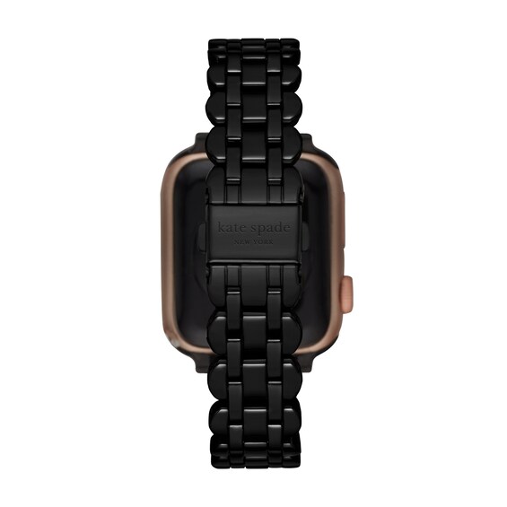 Ladies' Kate Spade Apple Straps Black IP Interchangeable Scallop Link Band Attachment (Model: Kss0066)