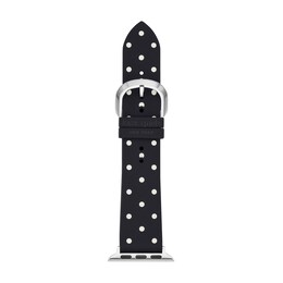 Ladies' Kate Spade Apple Straps Interchangeable White Polka Dot Black Silicone Strap Band Attachment (Model: KSS0080)