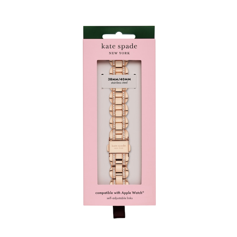 Main Image 2 of Ladies' Kate Spade Apple Straps Crystal Accent Rose-Tone IP Interchangeable Link Band Attachment (Model: KSS0089)